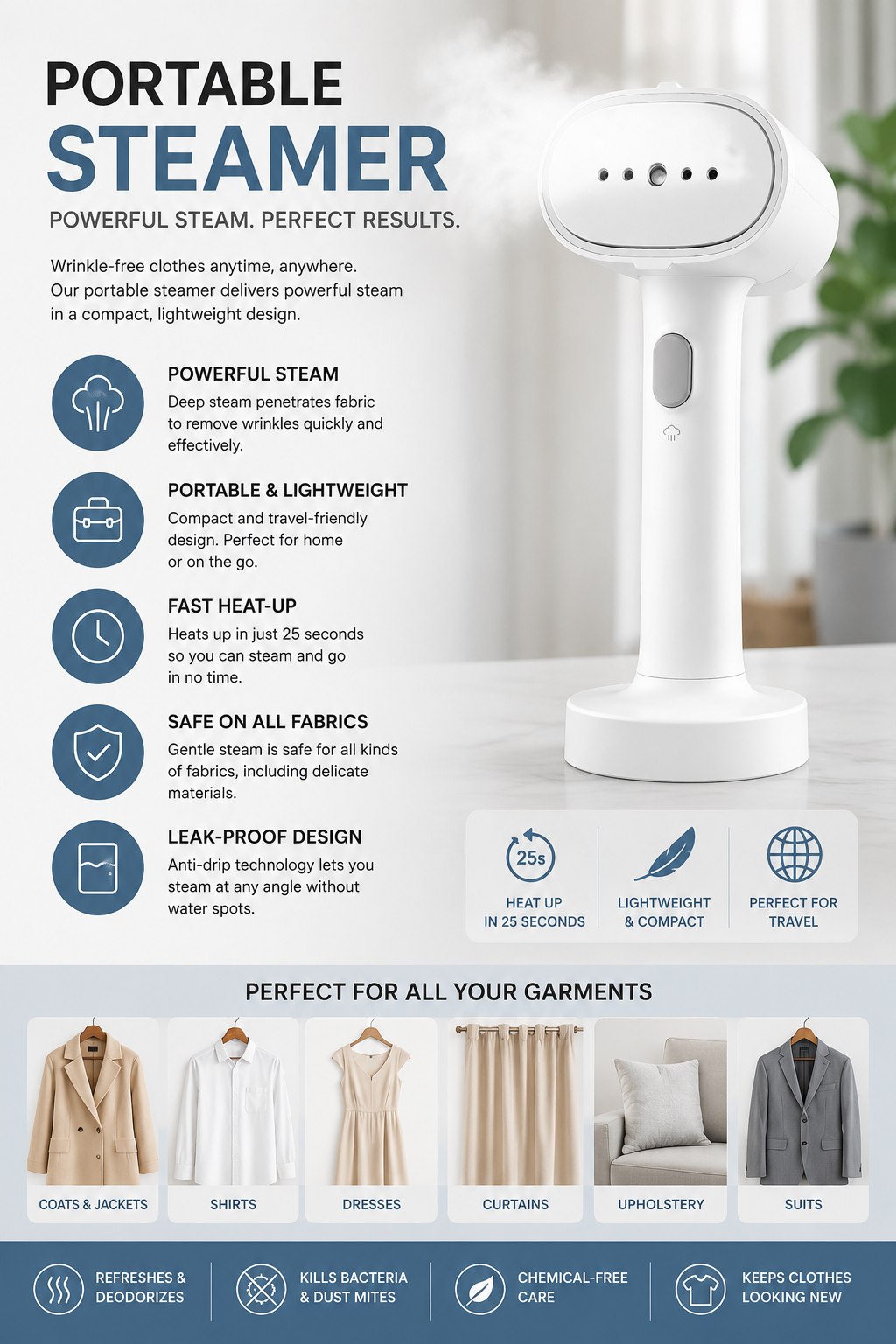 Ironova™ | Portable Handheld Clothes Steamer